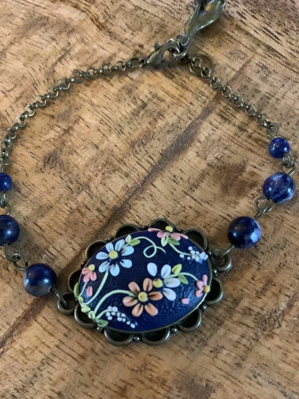 Clay & Beaded Floral Bracelet